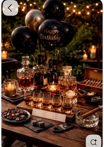 Private celebration with cigars and whiskey